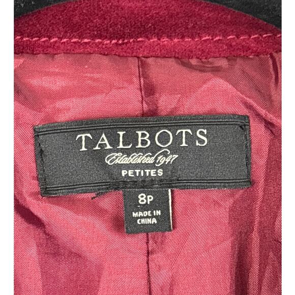 Talbots Women’s 8P Red Velvet Fitted Button-Up Blazer Jacket Holiday Christmas - Picture 4 of 6